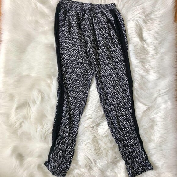 Pazza Bella Black White Printed Lounge Pants M - Picture 4 of 5